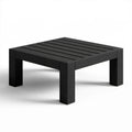 Czarny kwadratowy stolik ogrodowy z polipropylenu 80 x 80 x 42 cm