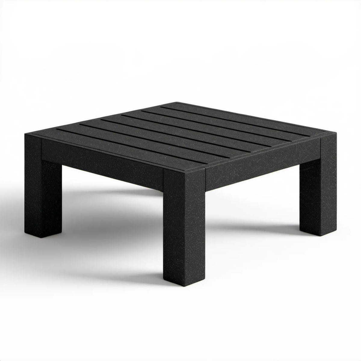 Czarny kwadratowy stolik ogrodowy z polipropylenu 80 x 80 x 42 cm
